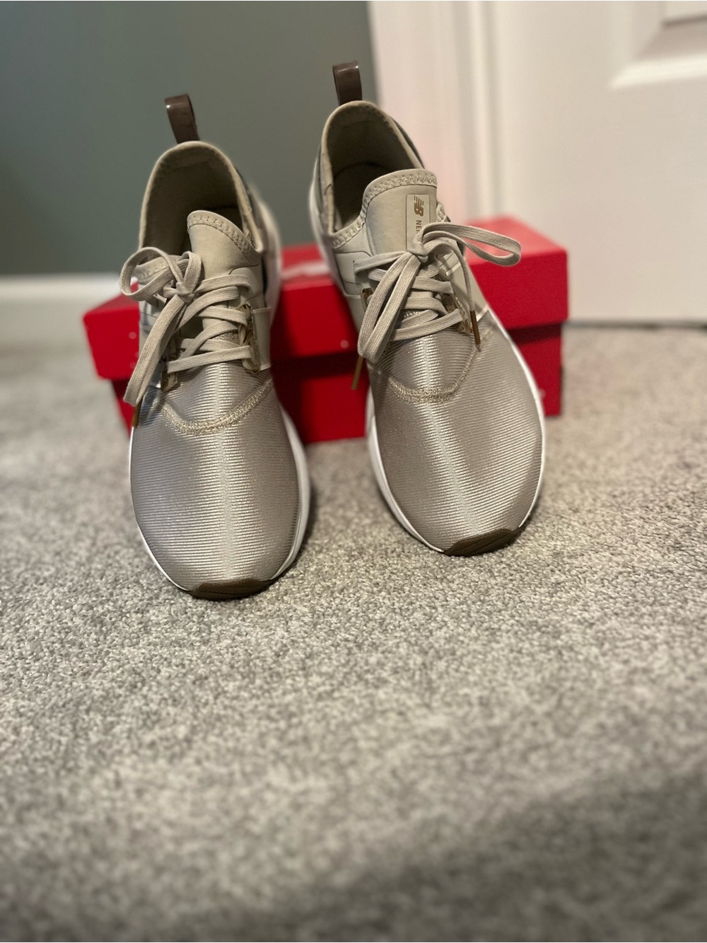 New Balance Women's Slip-On Sneakers in Light Taupe/Beige